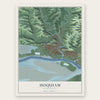 Hoquiam, Washington map print, the full design