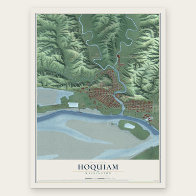 Hoquiam, Washington map print, the full design