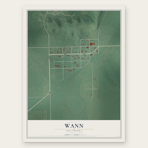 Wann, Oklahoma map print, the full design