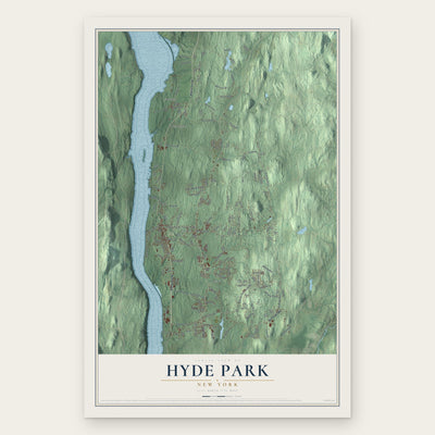 Hyde Park, New York map print, the full design