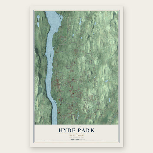 Hyde Park, New York map print, the full design
