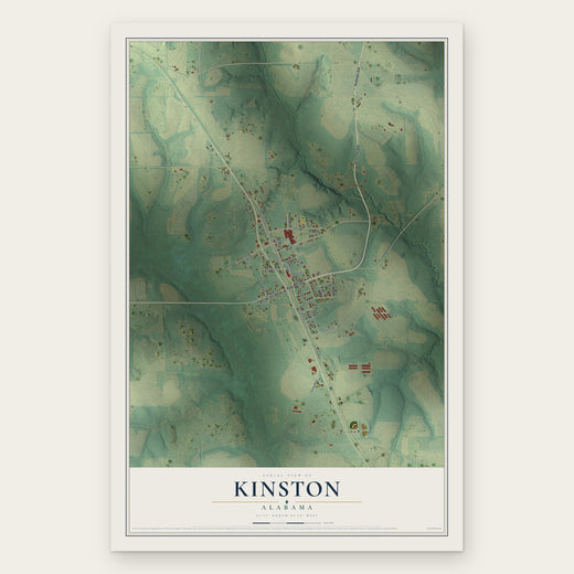 Kinston, Alabama map print, the full design