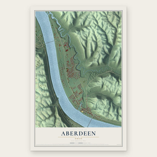 Aberdeen, Ohio map print, the full design
