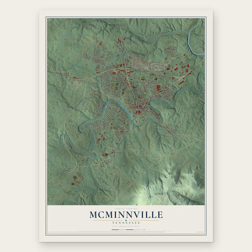 McMinnville, Tennessee map print, the full design