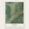 Pulaski, Illinois map print, the full design