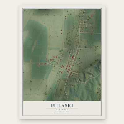 Pulaski, Illinois map print, the full design