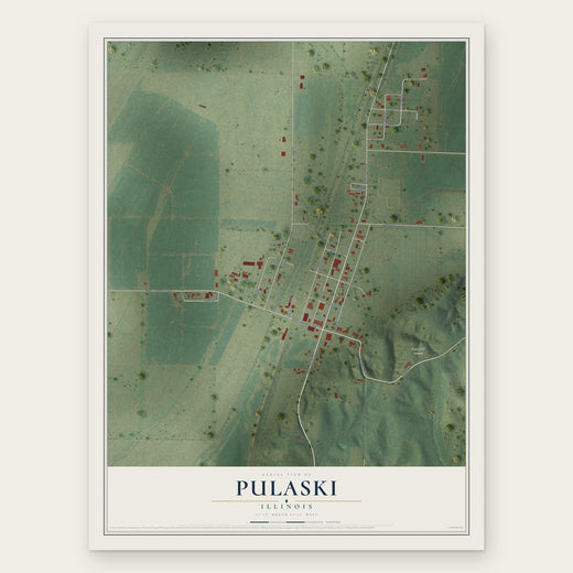 Pulaski, Illinois map print, the full design