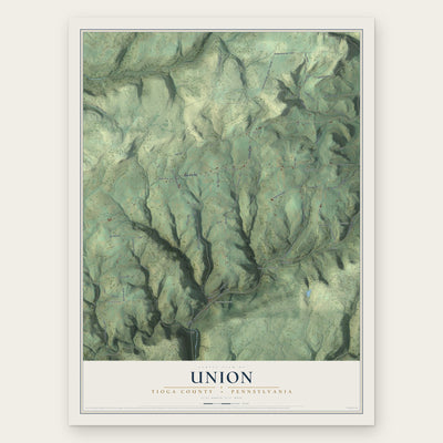 Union, Tioga County, Pennsylvania map print, the full design