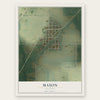 Mason, Illinois map print, the full design