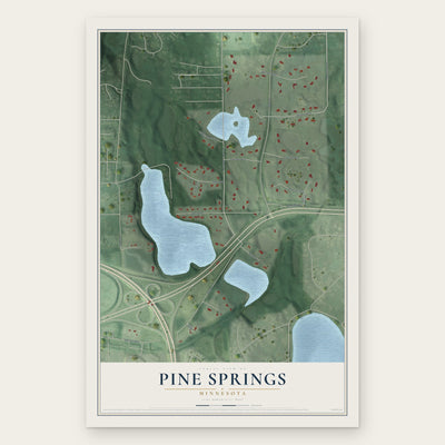 Pine Springs, Minnesota map print, the full design