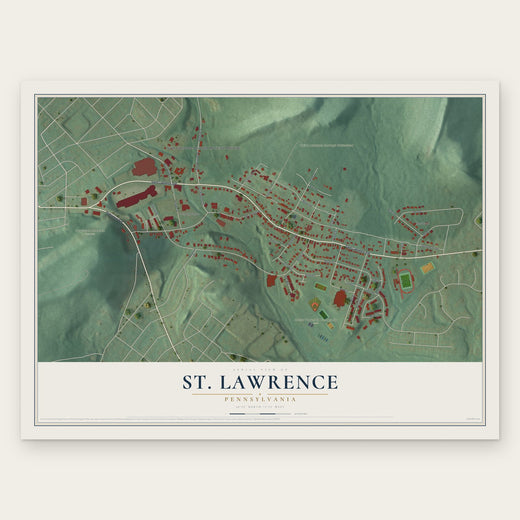 St. Lawrence, Pennsylvania map print, the full design