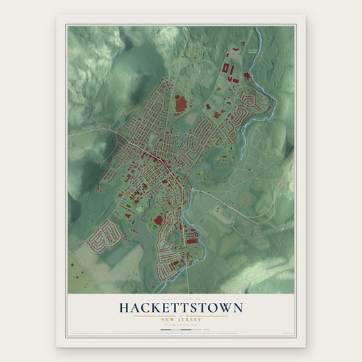 Hackettstown, New Jersey map print, the full design