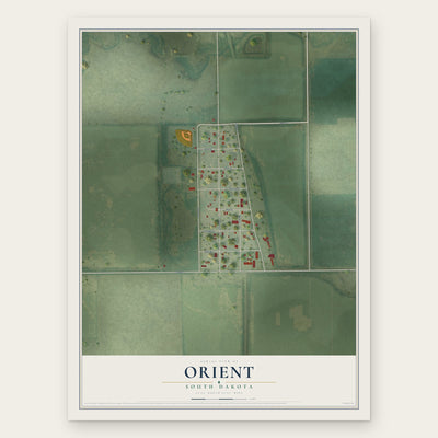 Orient, South Dakota map print, the full design
