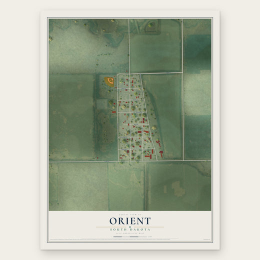 Orient, South Dakota map print, the full design