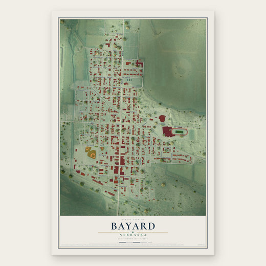 Bayard, Nebraska map print, the full design