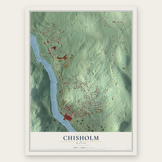 Chisholm, Maine map print, the full design