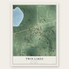 Twin Lakes, Minnesota map print, the full design