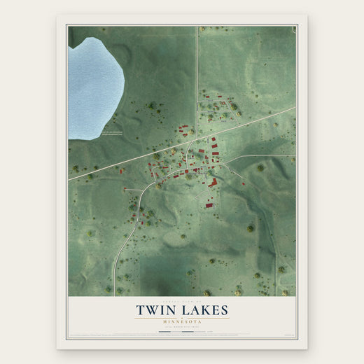 Twin Lakes, Minnesota map print, the full design