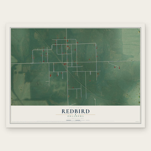 Redbird, Oklahoma map print, the full design