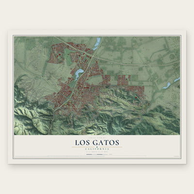 Los Gatos, California map print, the full design