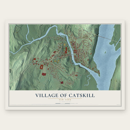 Village of Catskill, New York map print, the full design