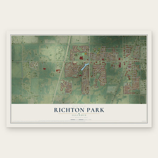 Richton Park, Illinois map print, the full design