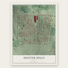 Hunter Hills, Georgia map print, the full design