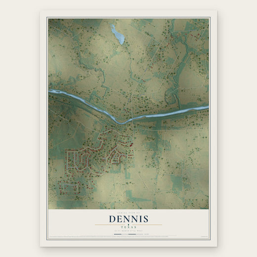 Dennis, Texas map print, the full design