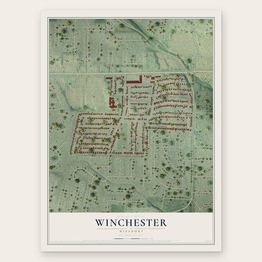 Winchester, Missouri map print, the full design