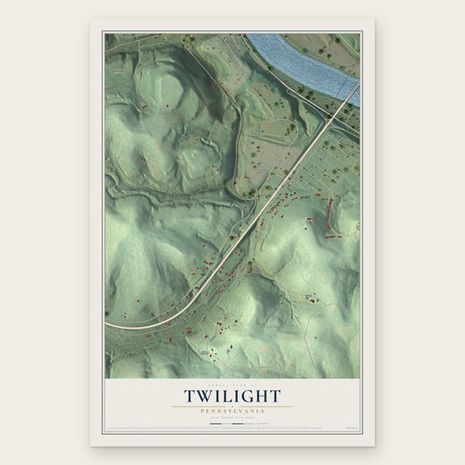 Twilight, Pennsylvania map print, the full design