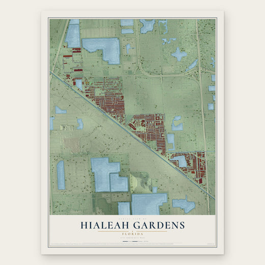Hialeah Gardens, Florida map print, the full design