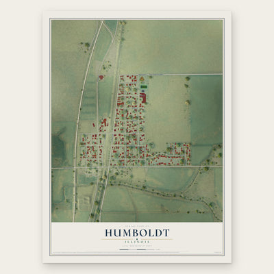 Humboldt, Illinois map print, the full design