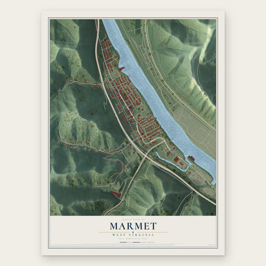 Marmet, West Virginia map print, the full design