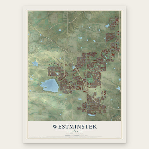 Westminster, Colorado map print, the full design