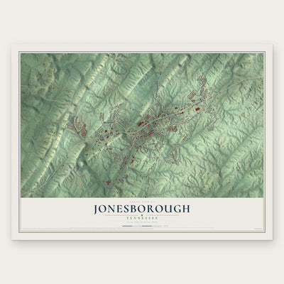 Jonesborough, Tennessee map print, the full design