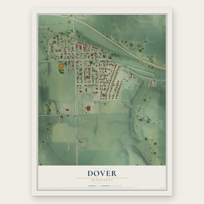 Dover, Minnesota map print, the full design