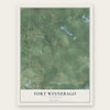 Fort Winnebago, Wisconsin map print, the full design