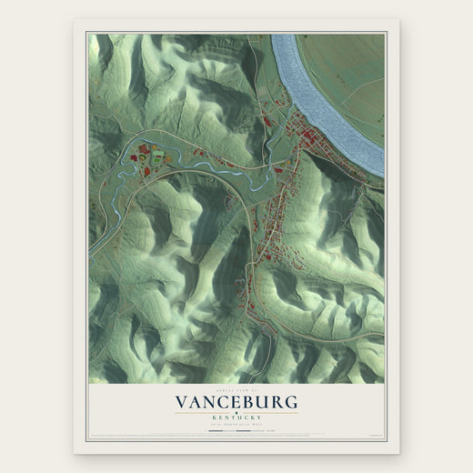 Vanceburg, Kentucky map print, the full design