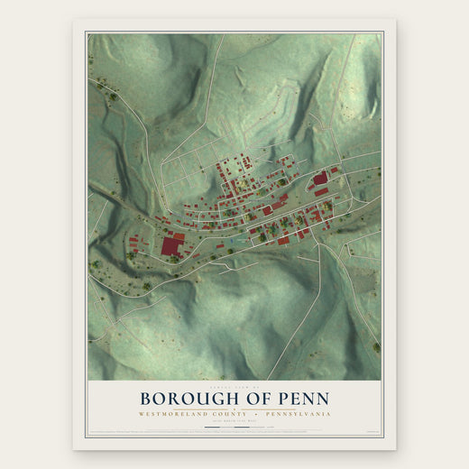 Borough of Penn, Westmoreland County, Pennsylvania map print, the full design