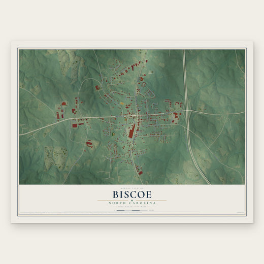 Biscoe, North Carolina map print, the full design