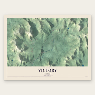 Victory, Vermont map print, the full design