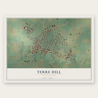 Terre Hill, Pennsylvania map print, the full design