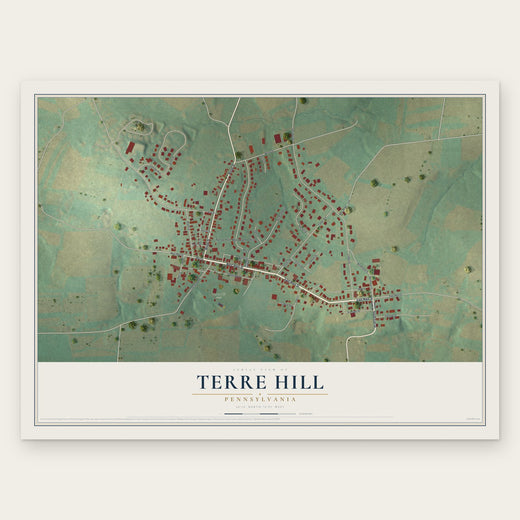 Terre Hill, Pennsylvania map print, the full design