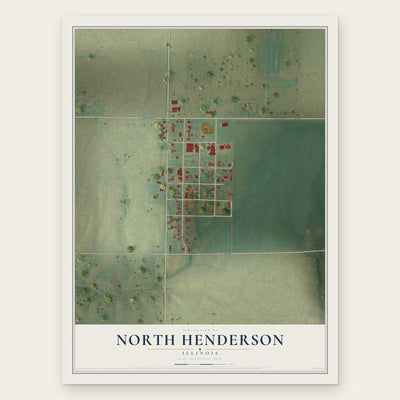 North Henderson, Illinois map print, the full design