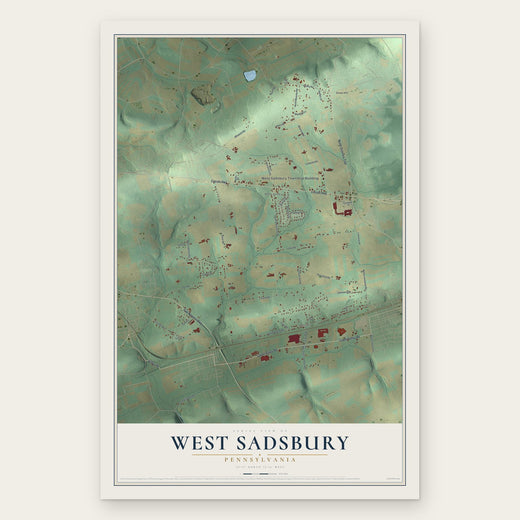 West Sadsbury, Pennsylvania map print, the full design