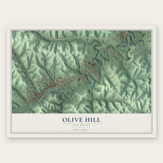 Olive Hill, Kentucky map print, the full design