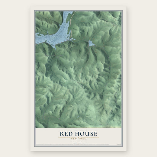 Red House, New York map print, the full design