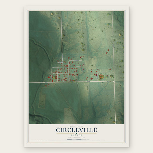 Circleville, Kansas map print, the full design