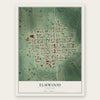 Elmwood, Nebraska map print, the full design