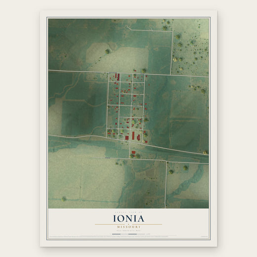Ionia, Missouri map print, the full design